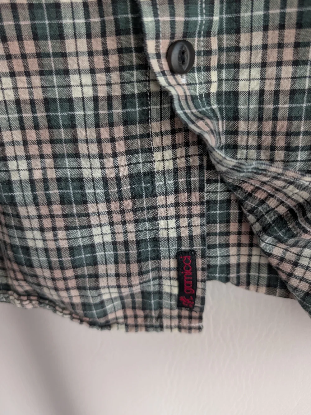 Gramicci Green & Tan Plaid Cotton Button-Down Shirt  Long Sleeves - L